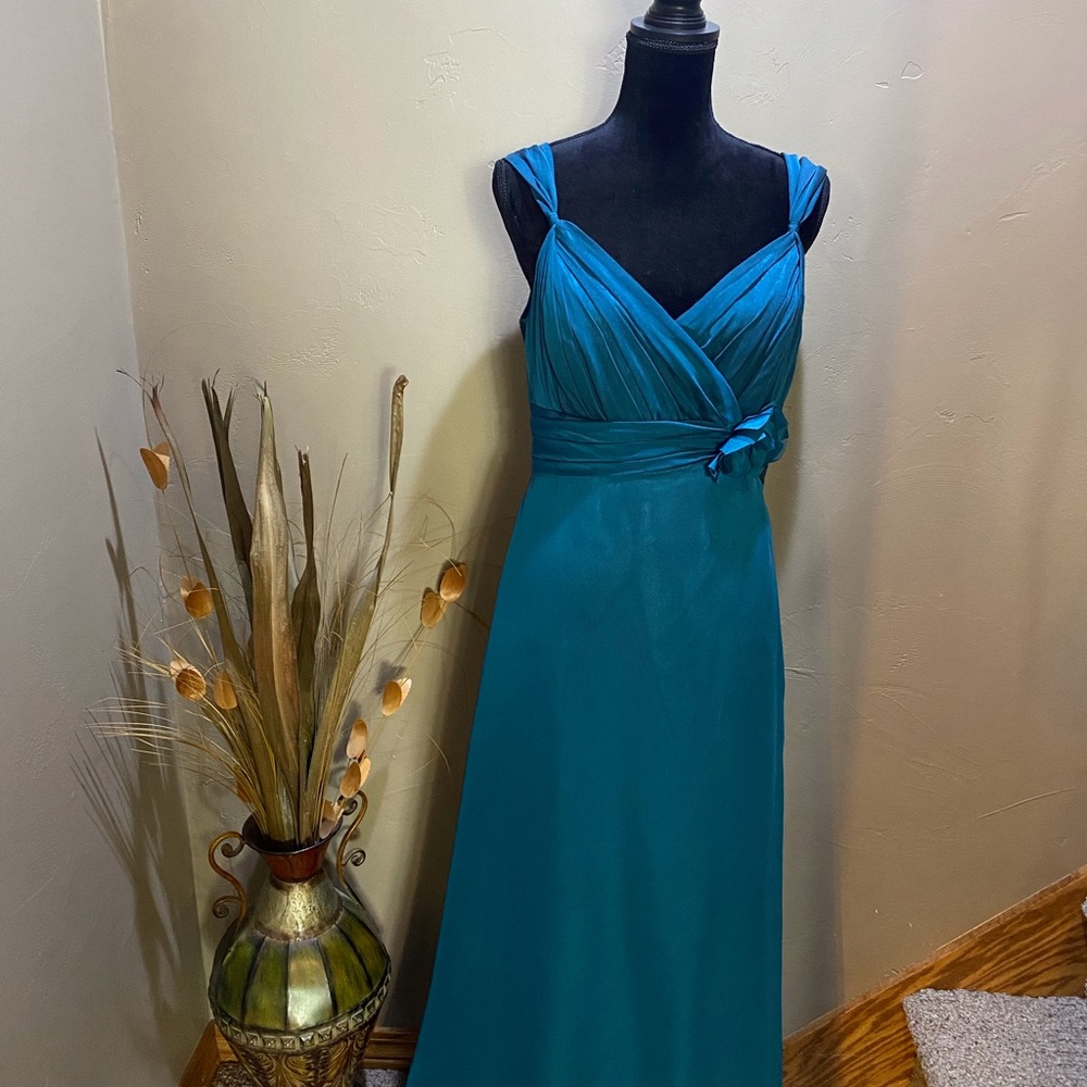 Teal Peacock blue formal dress